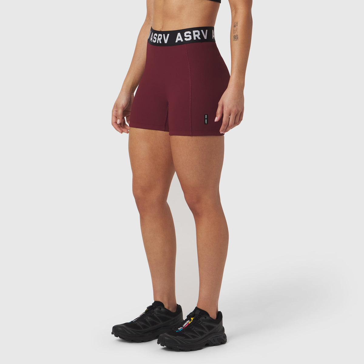 W027. LYCRA® Ribbed Short - Crimson