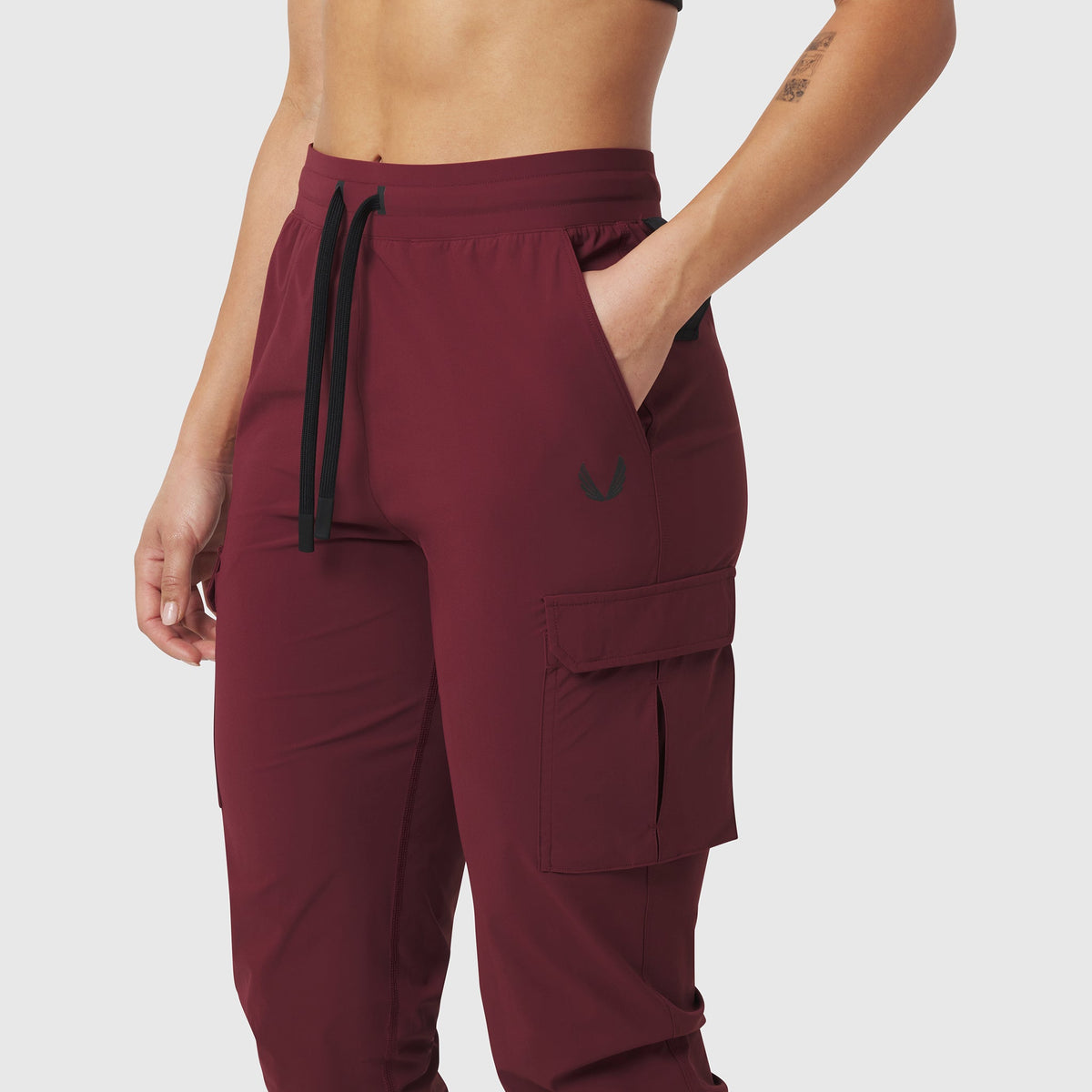 W032. Tetra-Lite® Cargo High Rib Jogger - Crimson