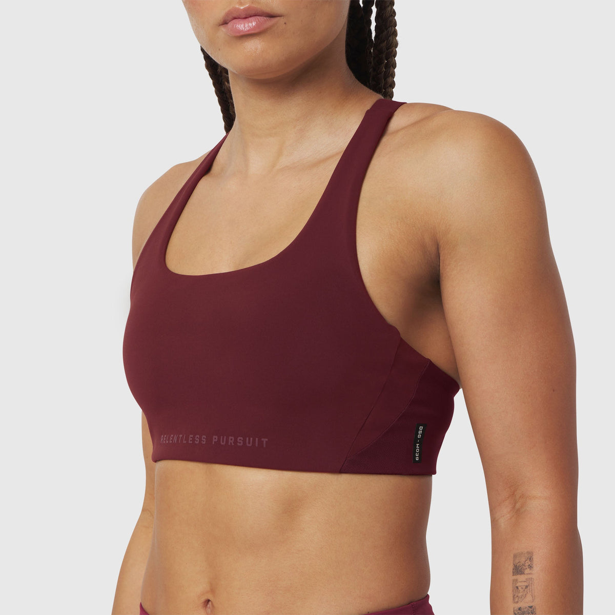 W039. LYCRA® Hybrid Sports Bra - Crimson