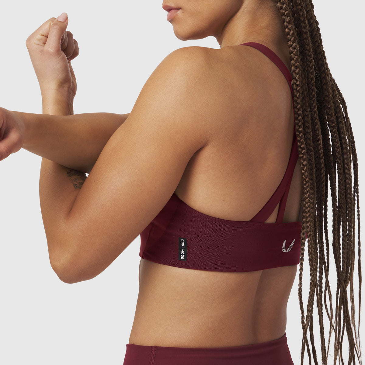 W039. LYCRA® Hybrid Sports Bra - Crimson