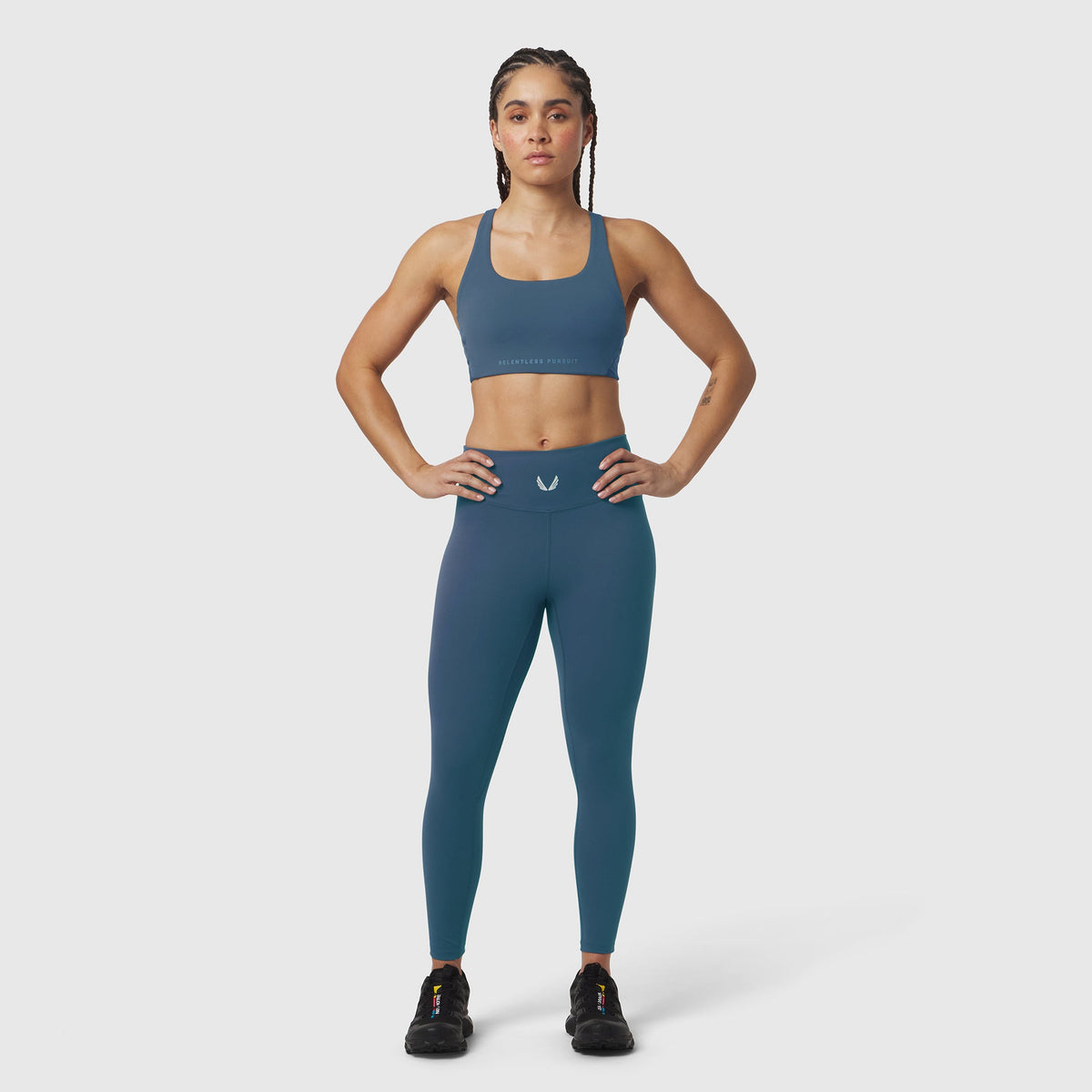 W039. LYCRA® Hybrid Sports Bra - Storm