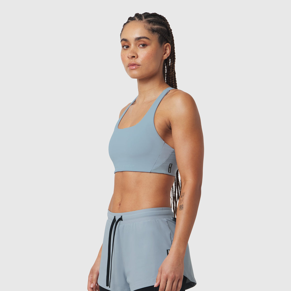 W039. LYCRA® Hybrid Sports Bra - Light Sky