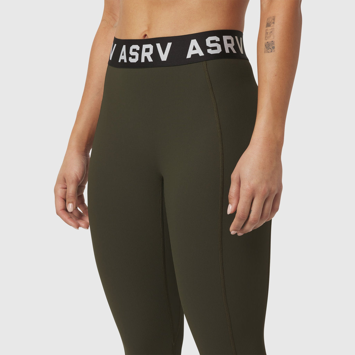 W071. LYCRA® Ribbed Legging - Olive