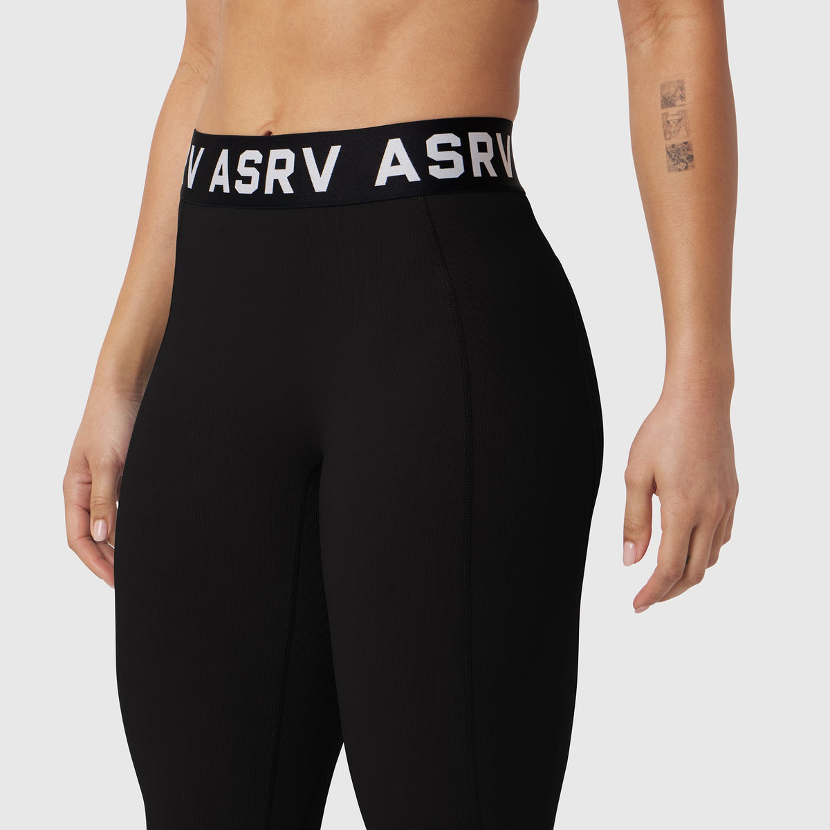 W071. LYCRA® Ribbed Legging - Black