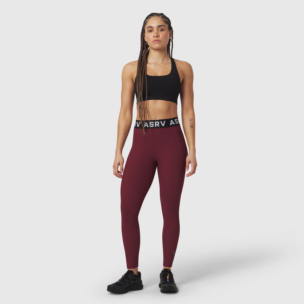 W071. LYCRA® Ribbed Legging - Crimson