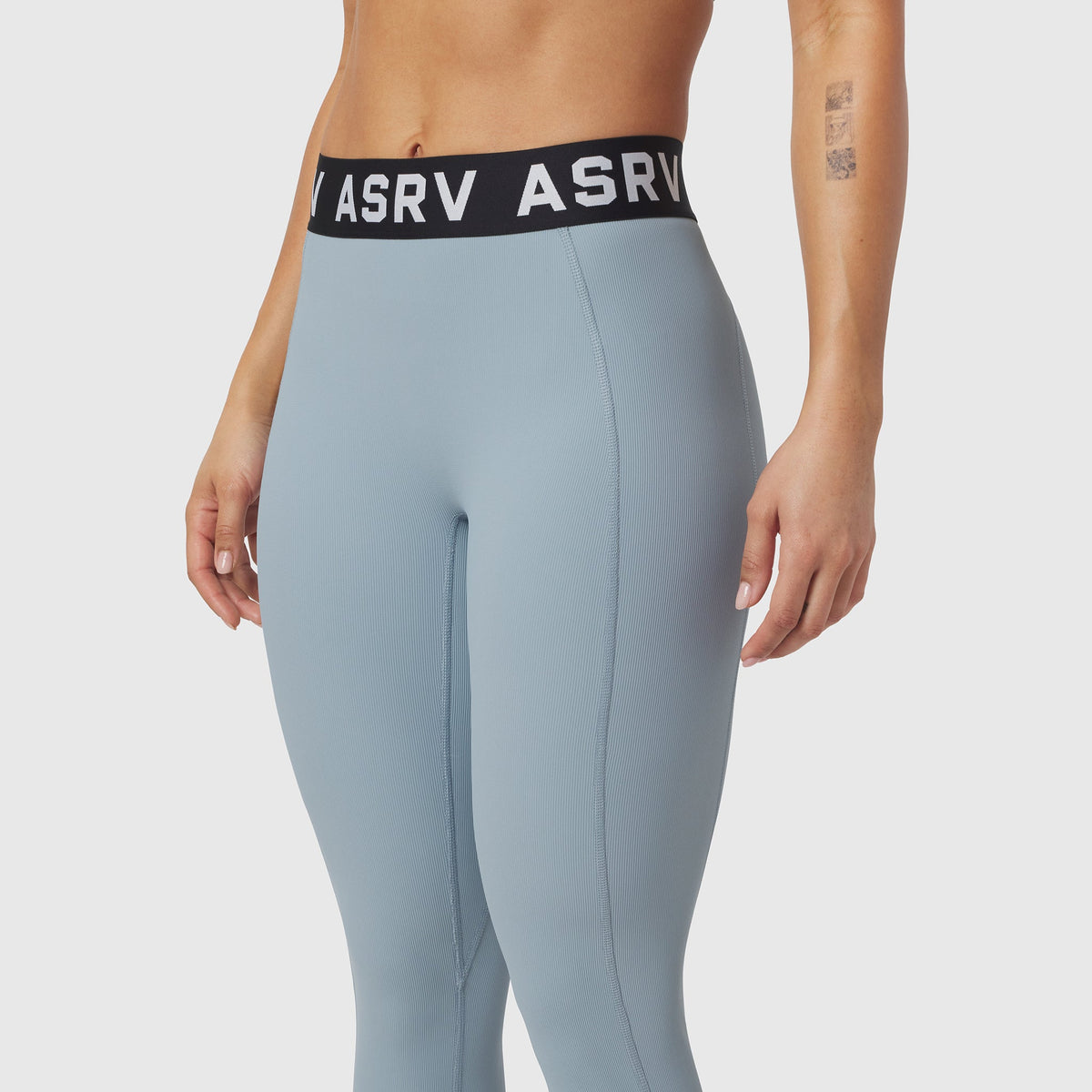 W071. LYCRA® Ribbed Legging - Light Sky
