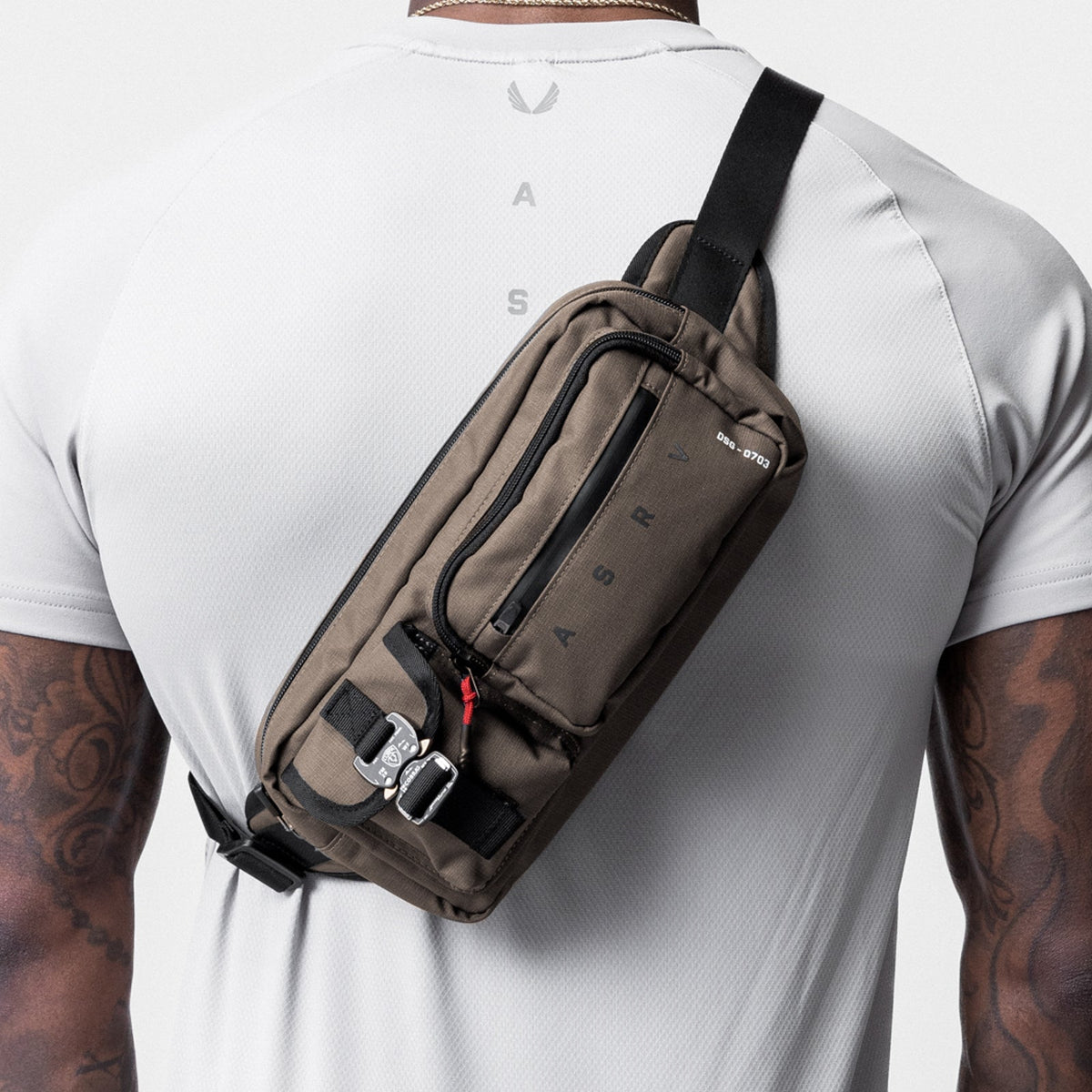 0703. Cordura® Tech Crossbody Pack - Deep Taupe