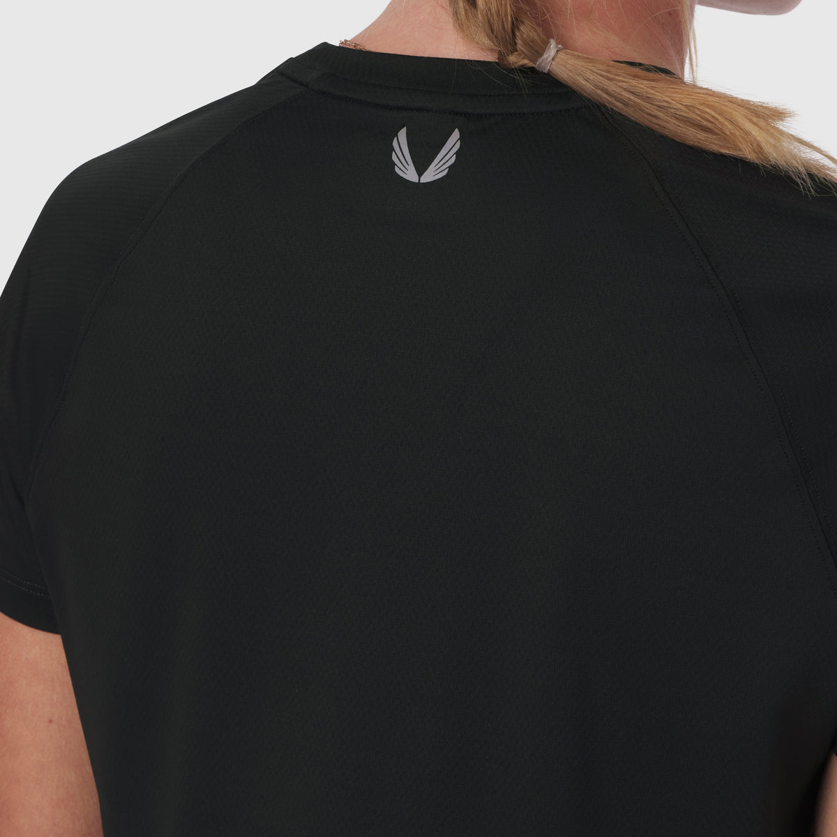 W018. AeroSilver® Cropped Tee - Black