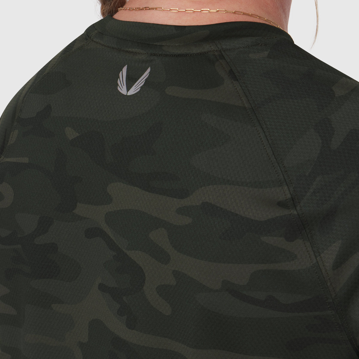 W018. AeroSilver® Cropped Tee - Dark Camo