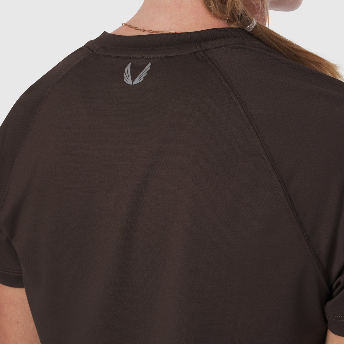 W018. AeroSilver® Cropped Tee - Dark Earth