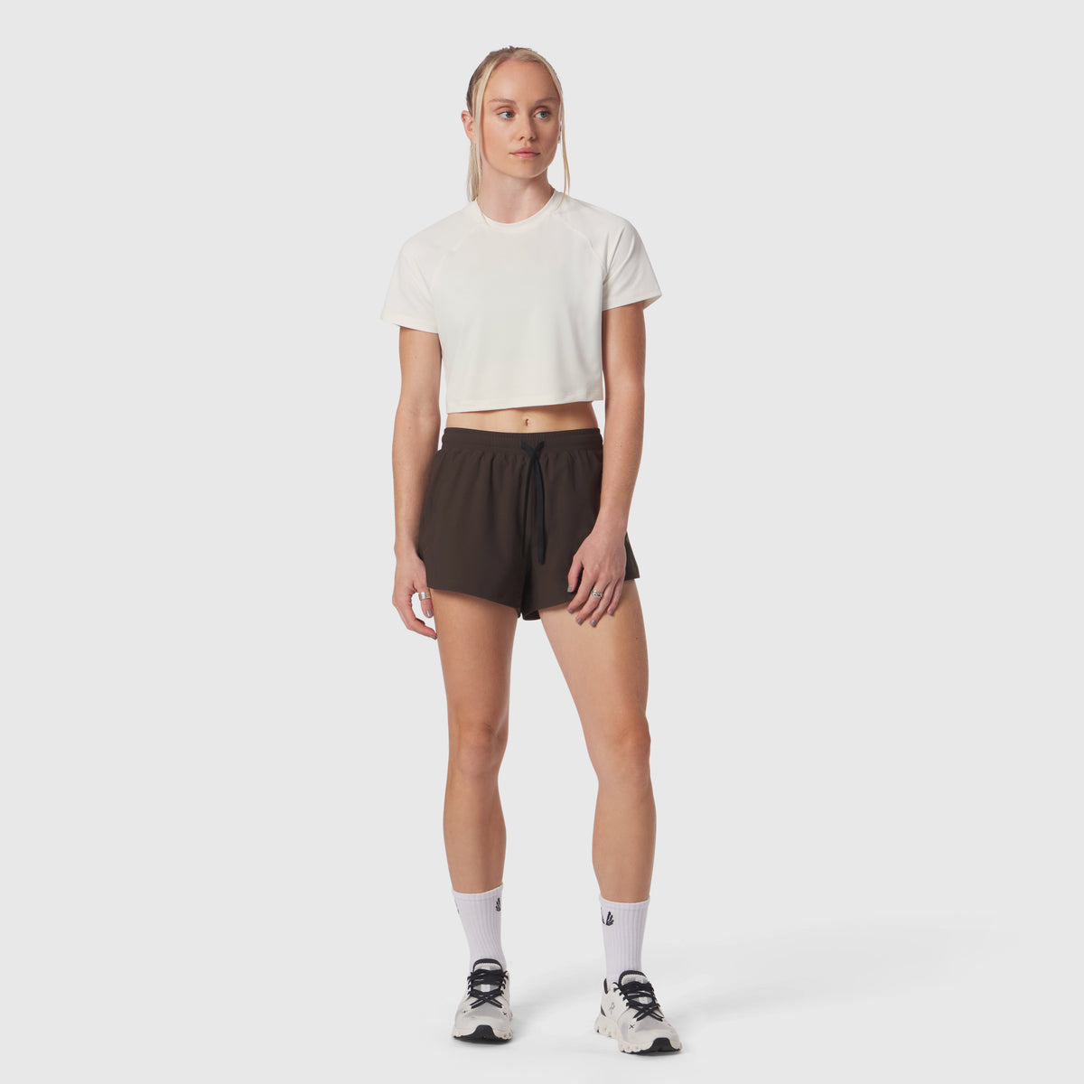 W018. AeroSilver® Cropped Tee - Ivory Cream