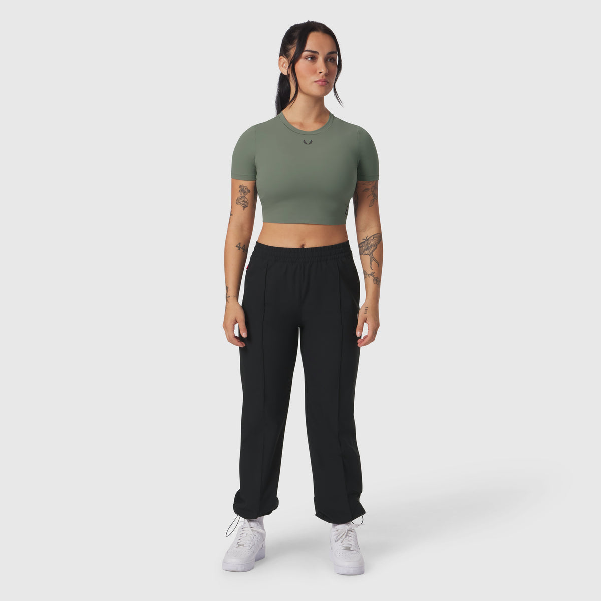 W019. LYCRA® Cropped Tee - Sage