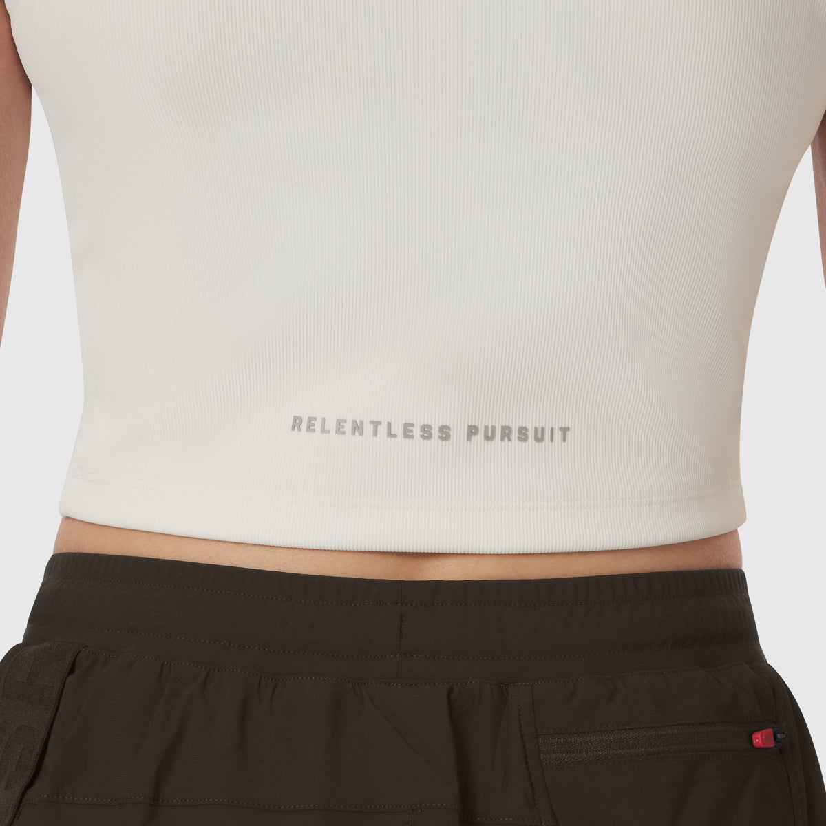 W023. LYCRA® Ribbed Mockneck Tank - Ivory Cream