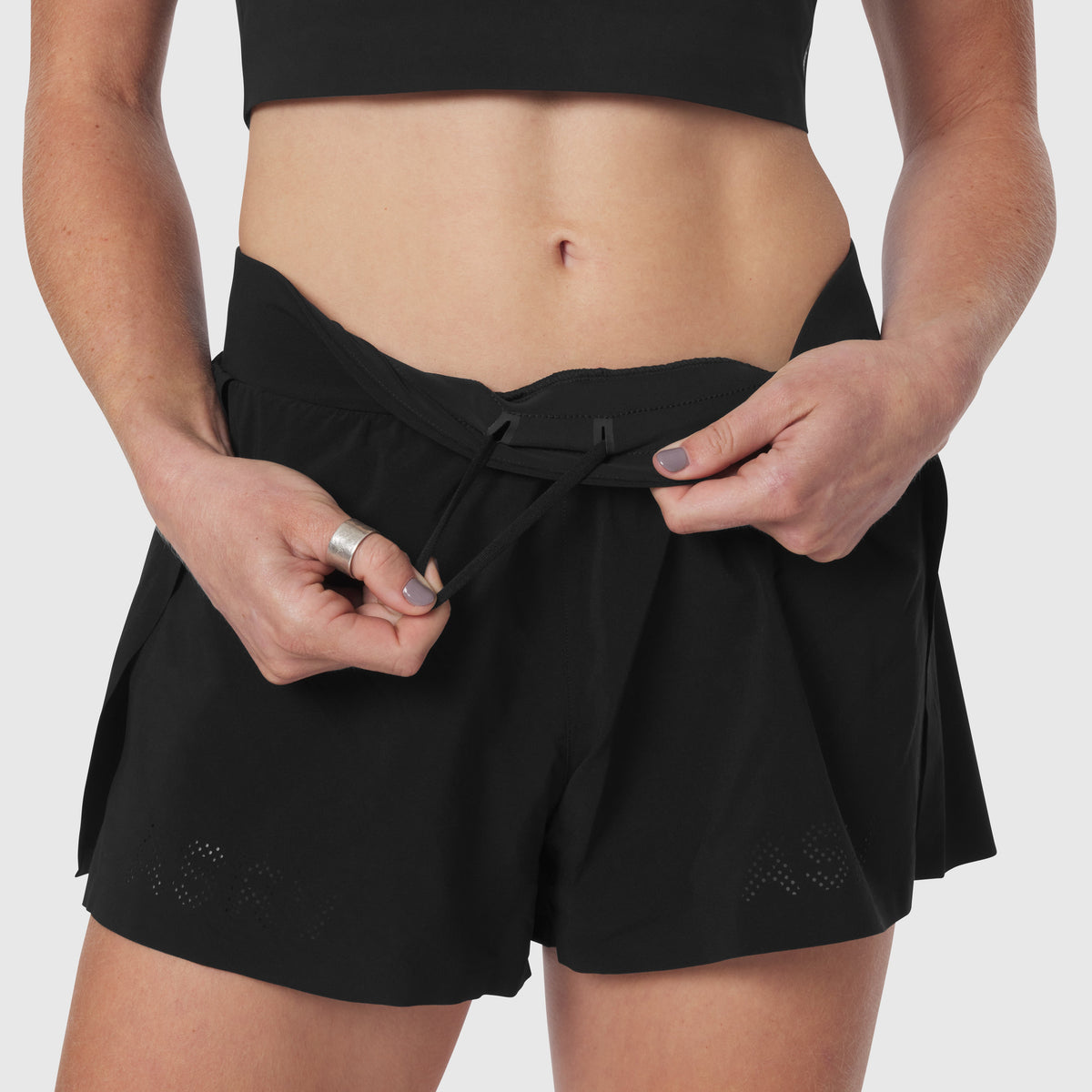 W026. Aerotex™ Side Split Run Short - Black