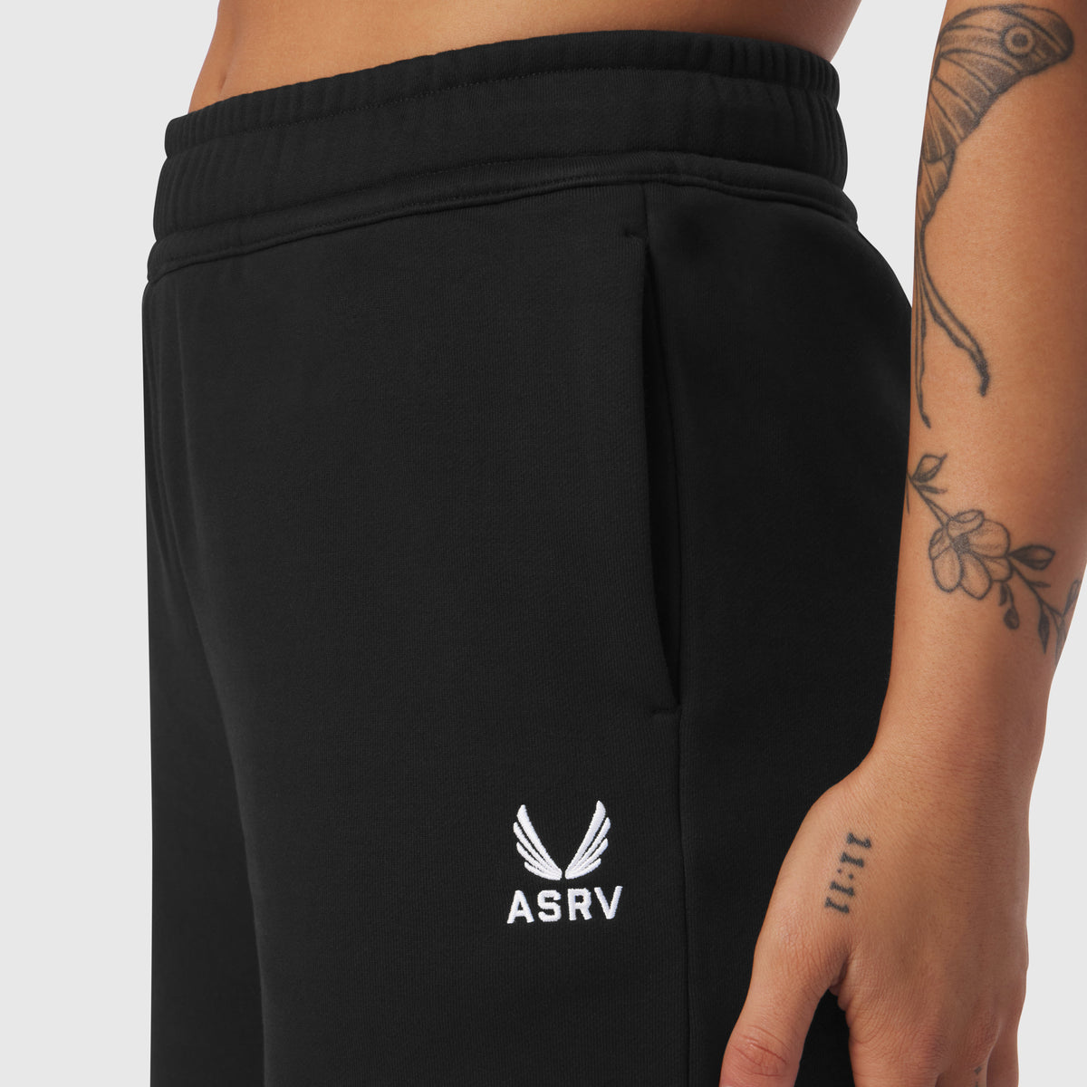 W034. Sorona® Terry Straight Leg Sweats - Black