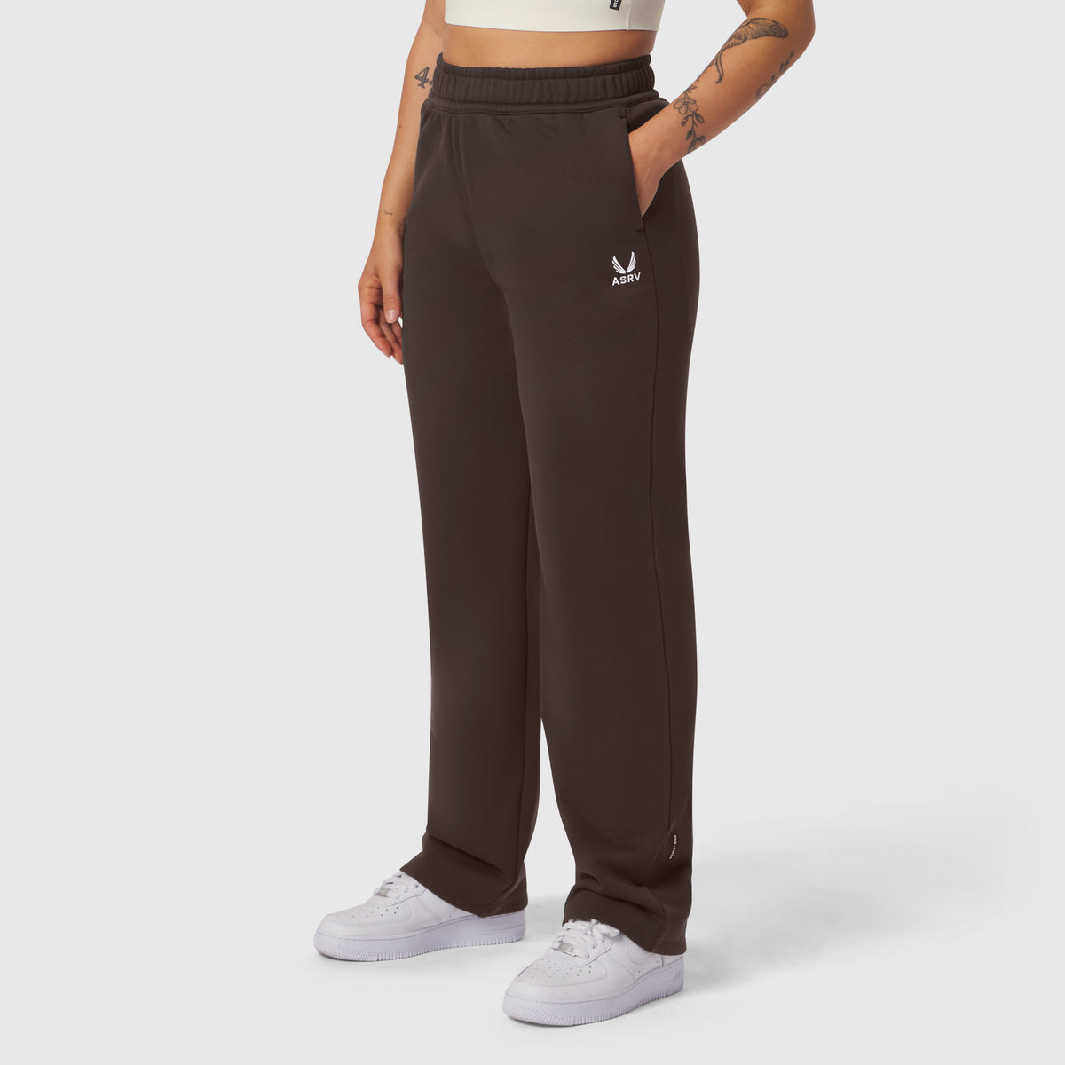 W034. Sorona® Terry Straight Leg Sweats - Dark Earth