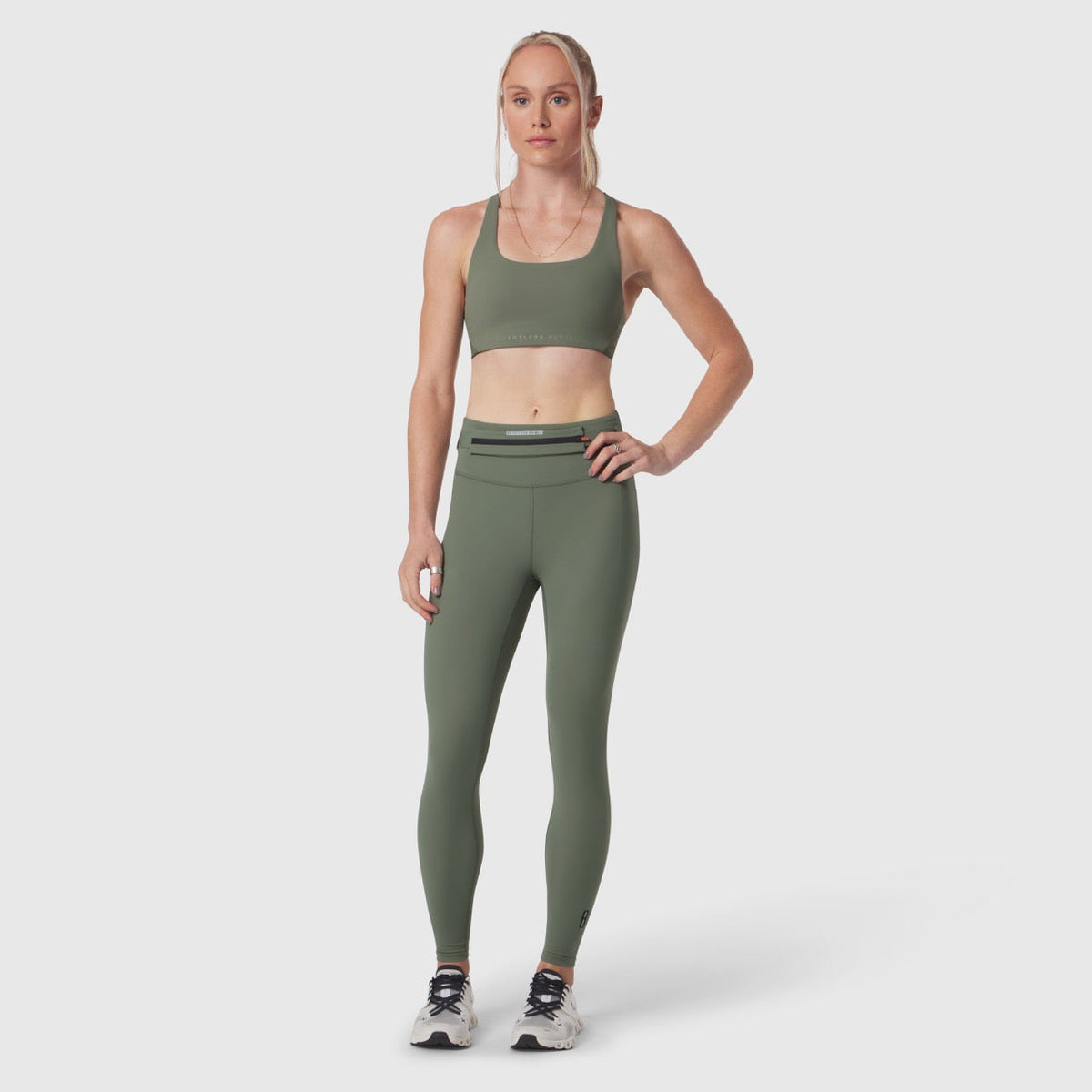 W039. LYCRA® Hybrid Sports Bra - Sage