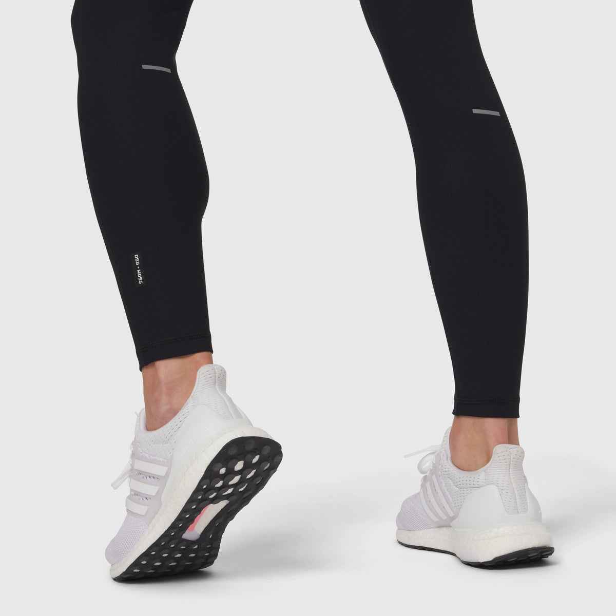 W055. Lycra® Ribbed Running Tight - Black