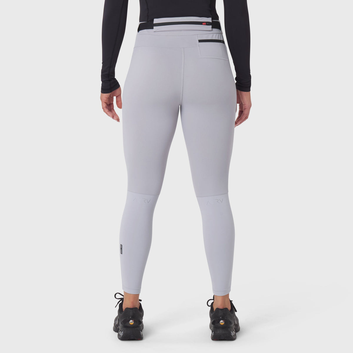 W059. Hybrid Belt-Pack Run Legging - Slate Grey