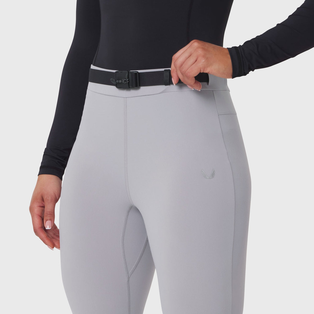 W059. Hybrid Belt-Pack Run Legging - Slate Grey
