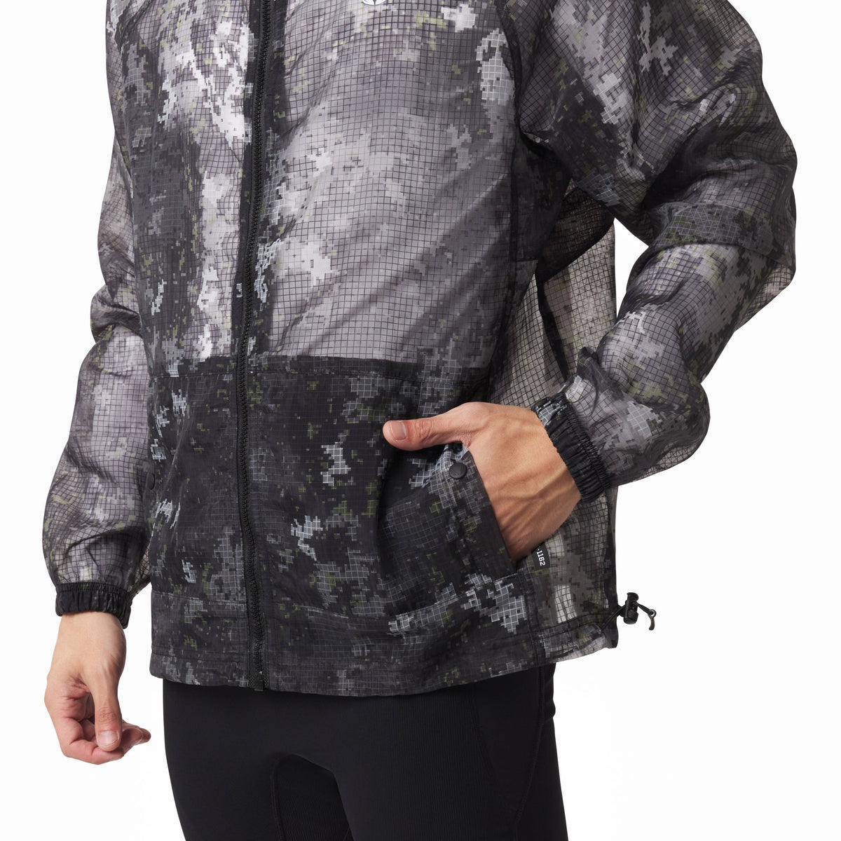 1162. Weather-Ready Transparent Ripstop Shell Jacket - Pixel Camo