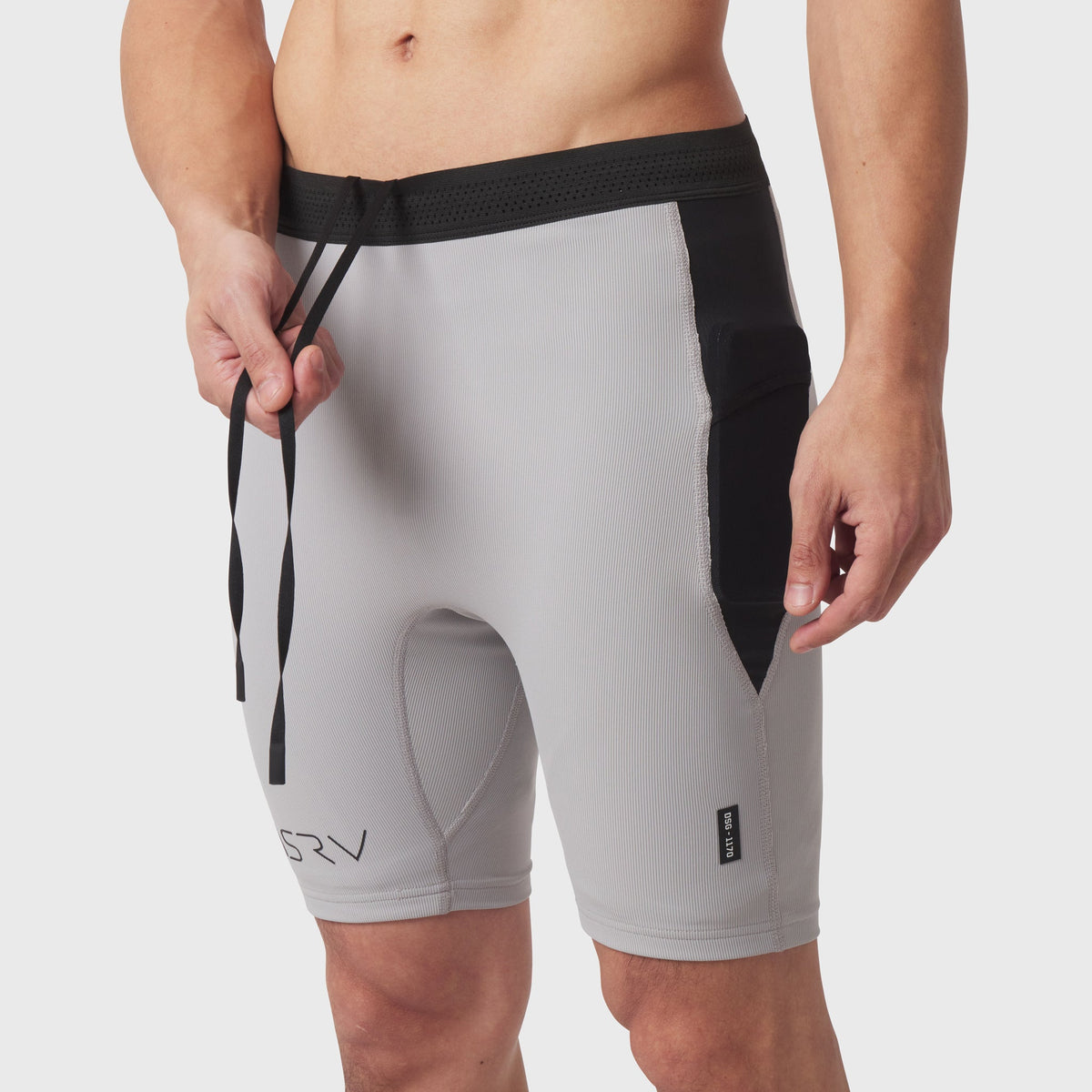 1170. Lycra® Ribbed Run Half-Tight - Slate Grey
