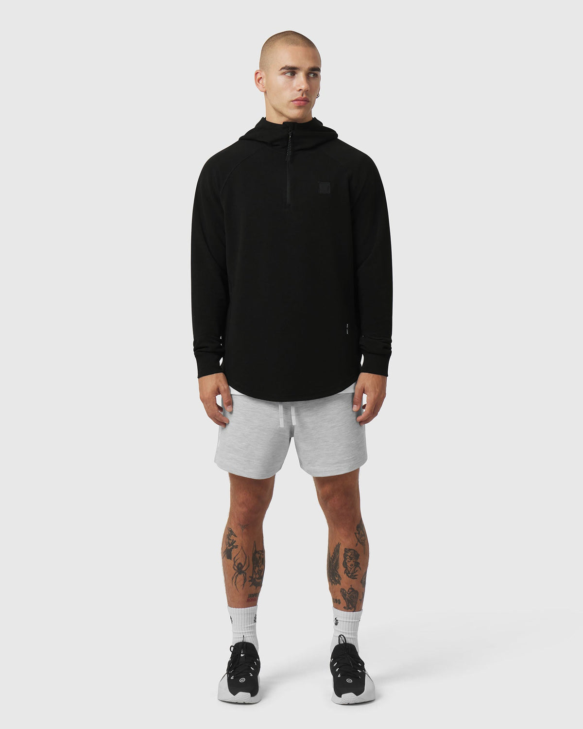 1205. Tech-Waffle™ Quarter Zip Hoodie - Black