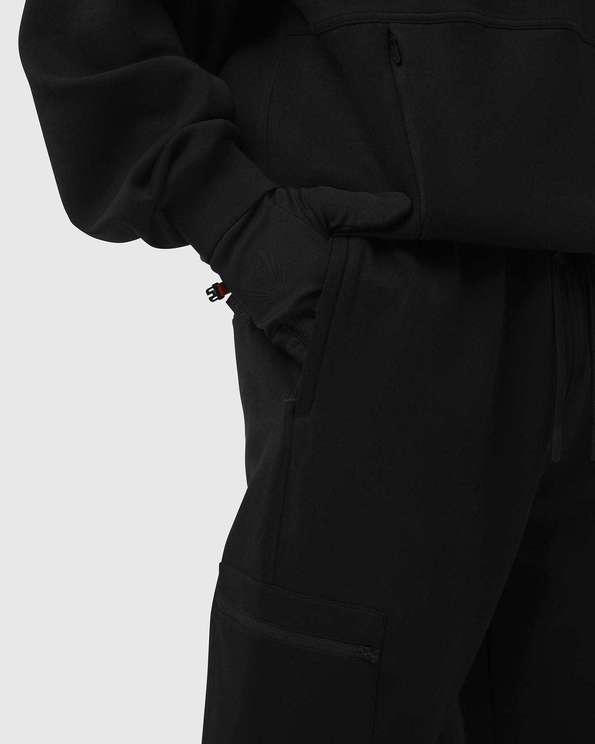 1253. DRI-CORE™ Straight Leg Cargo Sweats - Black