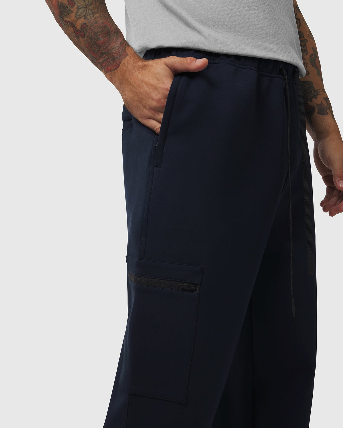 1253. DRI-CORE™ Straight Leg Cargo Sweats - Navy