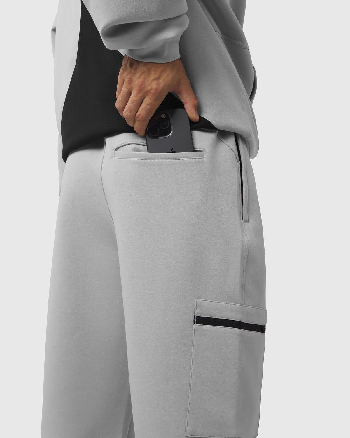 1253. DRI-CORE™ Straight Leg Cargo Sweats - Slate Grey