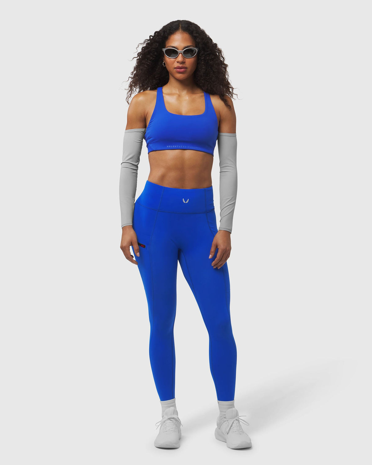 W039. LYCRA® Hybrid Sports Bra - Electric Blue