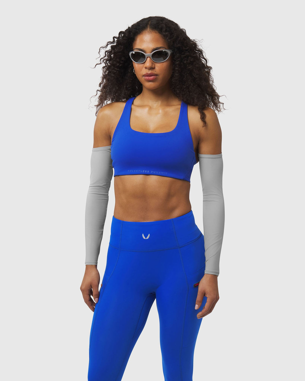 W039. LYCRA® Hybrid Sports Bra - Electric Blue