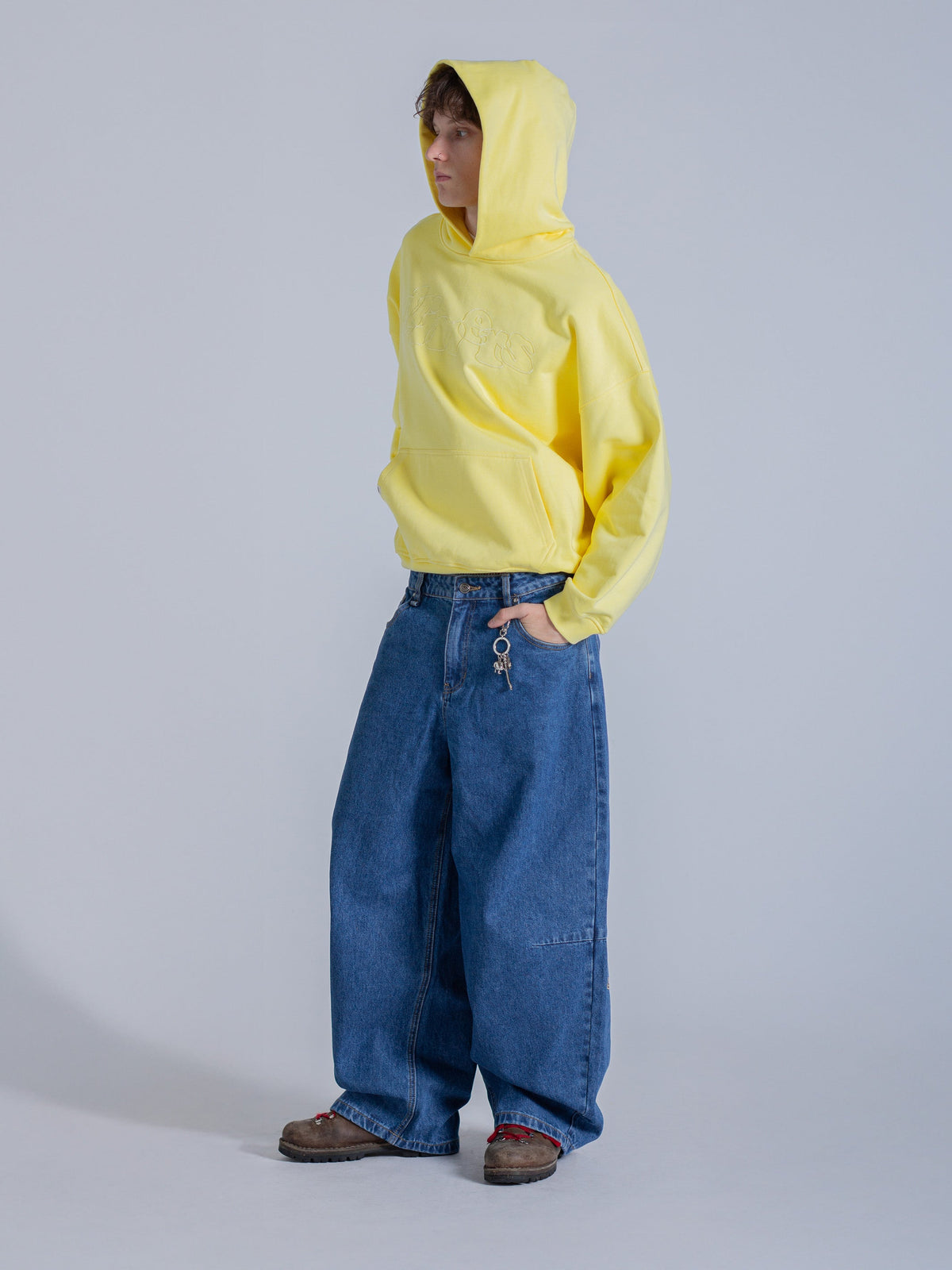 DOODLE TEXT HOODIE - SUNSHINE