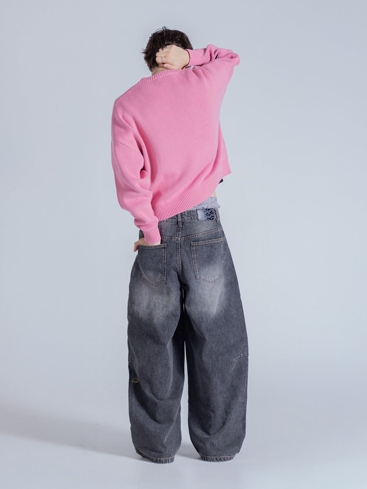 CURSIVE TEXT KNIT - HOT PINK