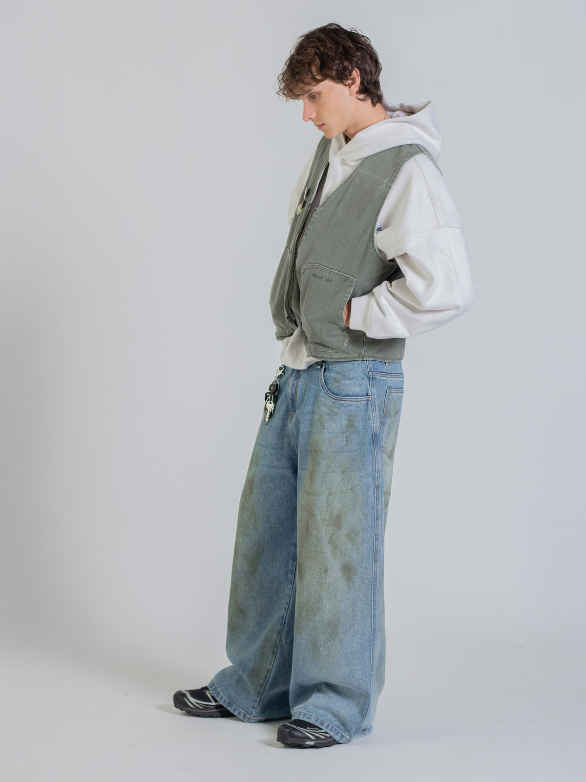 REVERSIBLE UTILITY VEST - GREEN/GREY