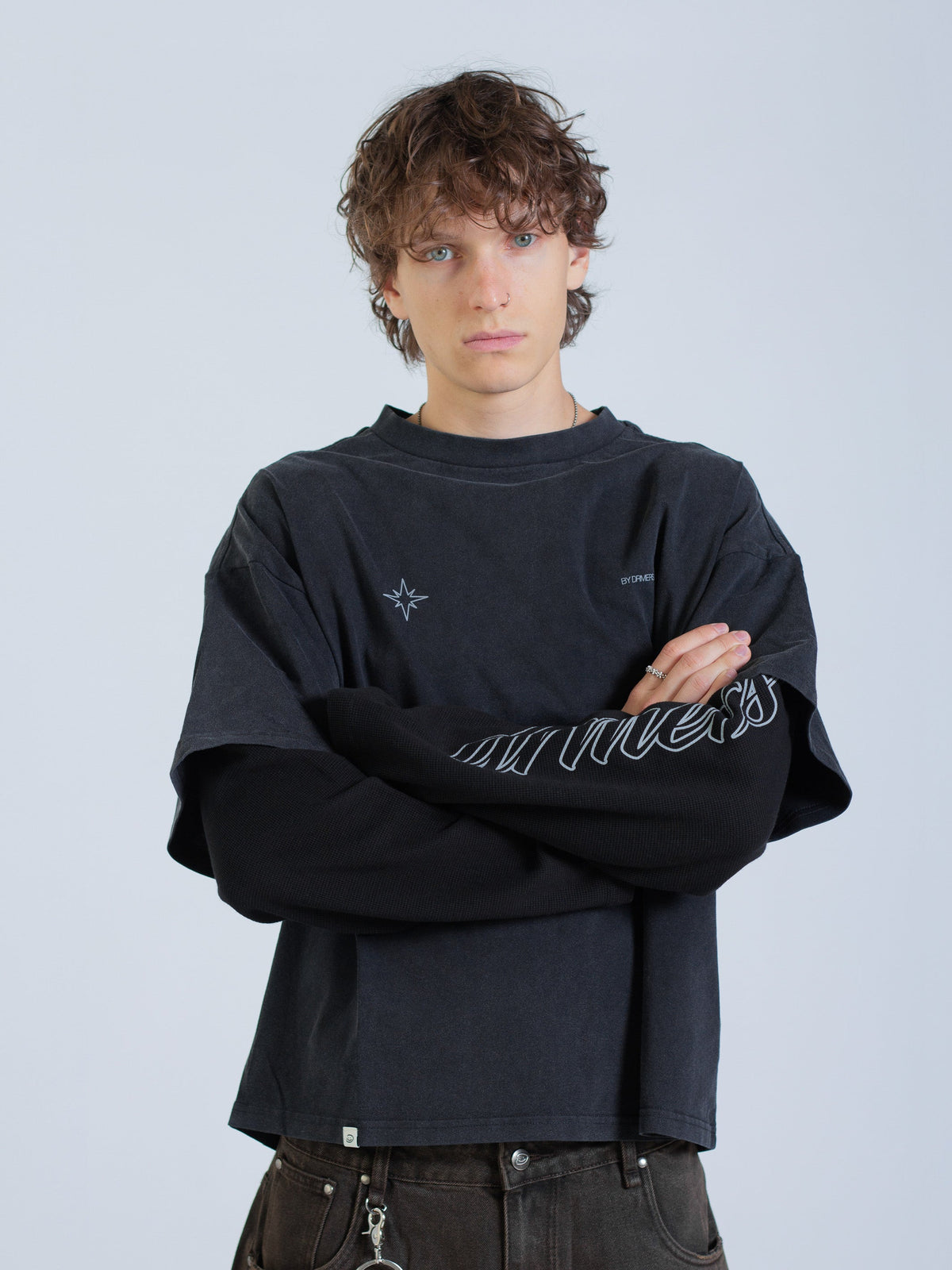 POLARIS LAYERED TEE - VINTAGE BLACK