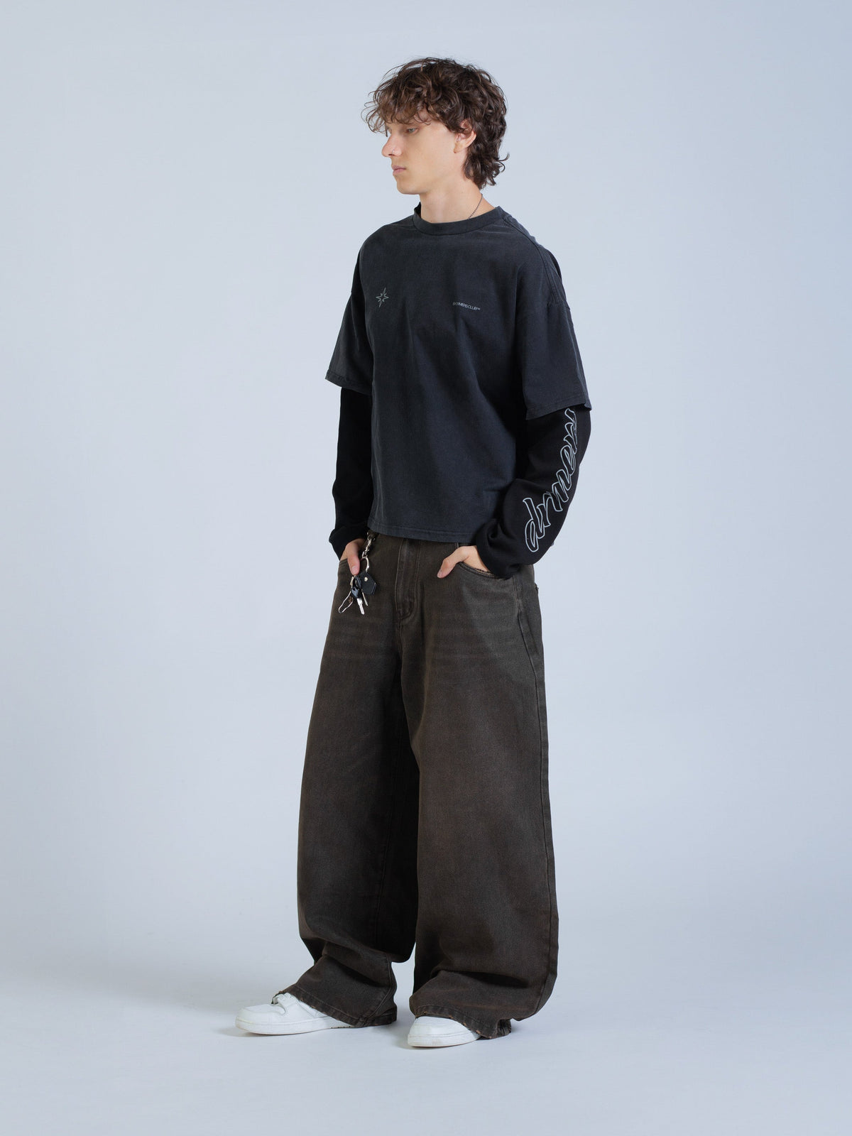 POLARIS LAYERED TEE - VINTAGE BLACK