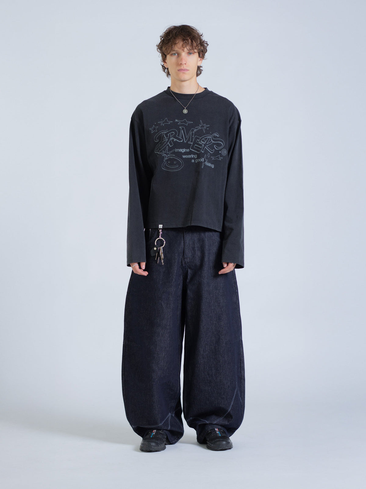 LINEWORK LONG SLEEVE TEE - VINTAGE BLACK