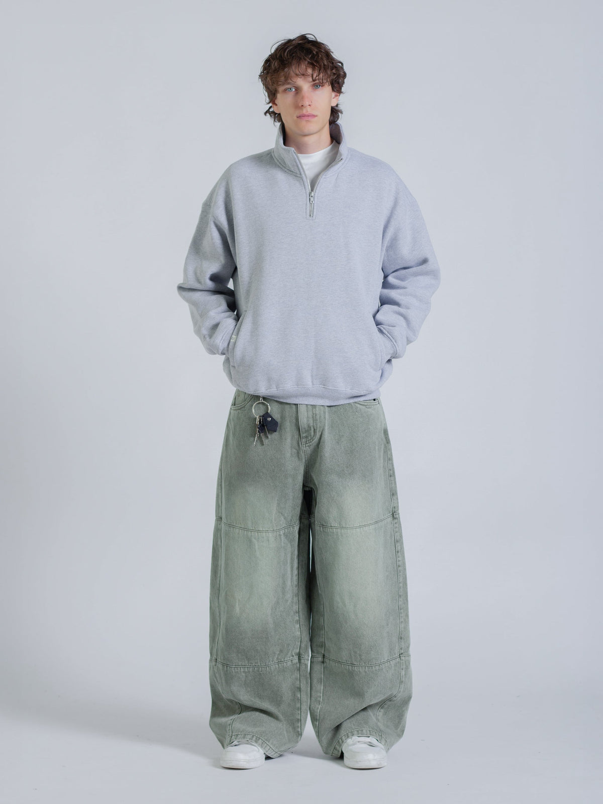 SIGNATURE BASIC QUARTER ZIP - GREY