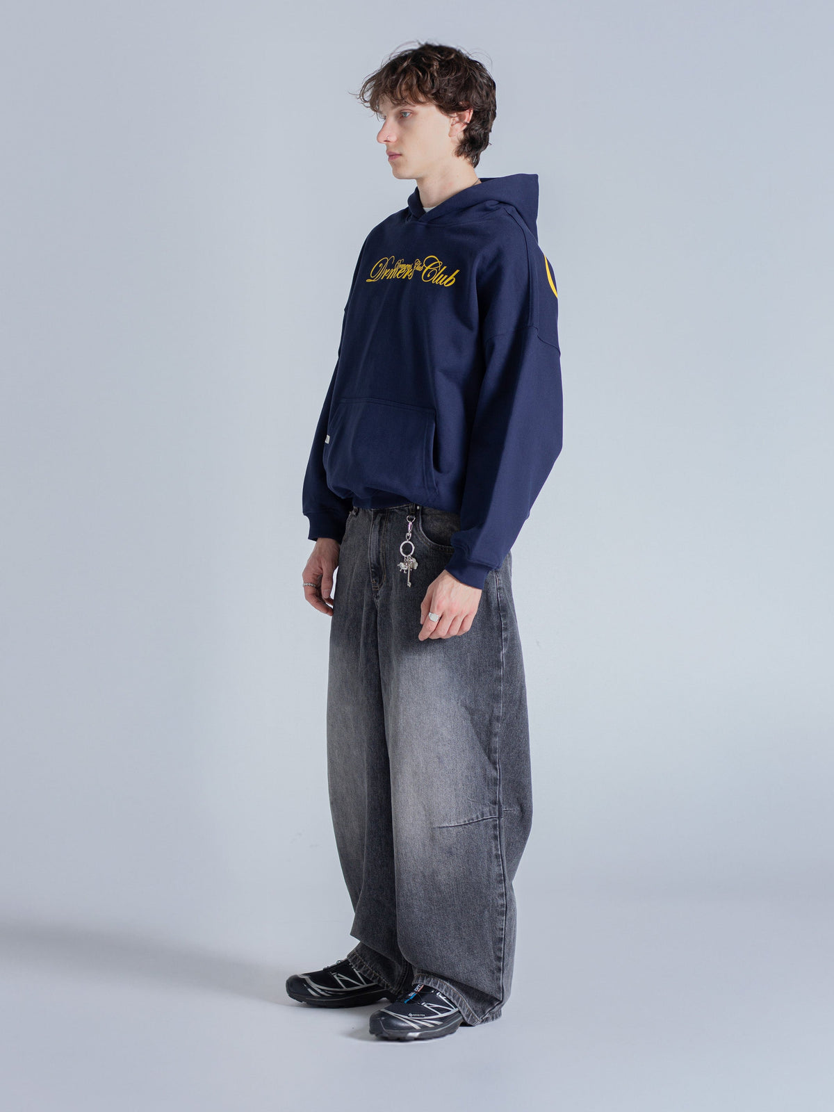 SCRIPT TEXT HOODIE - MIDNIGHT BLUE