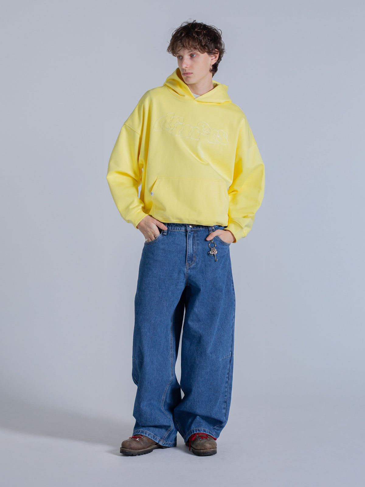 DOODLE TEXT HOODIE - SUNSHINE