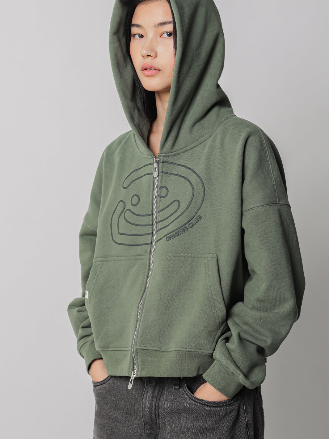 SMILEY BOXY DOUBLE ZIP - MATCHA
