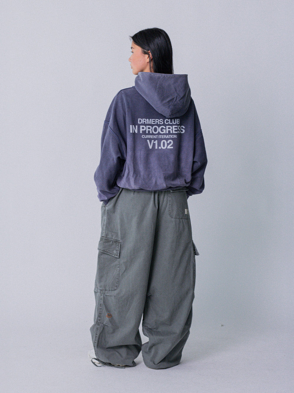 IN PROGRESS REVERSIBLE HOODIE - BLUE LAVENDER