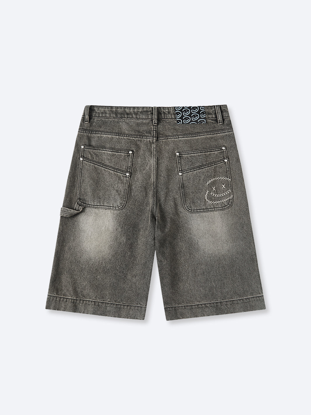 SMILEY STITCH JORTS - MUD BROWN