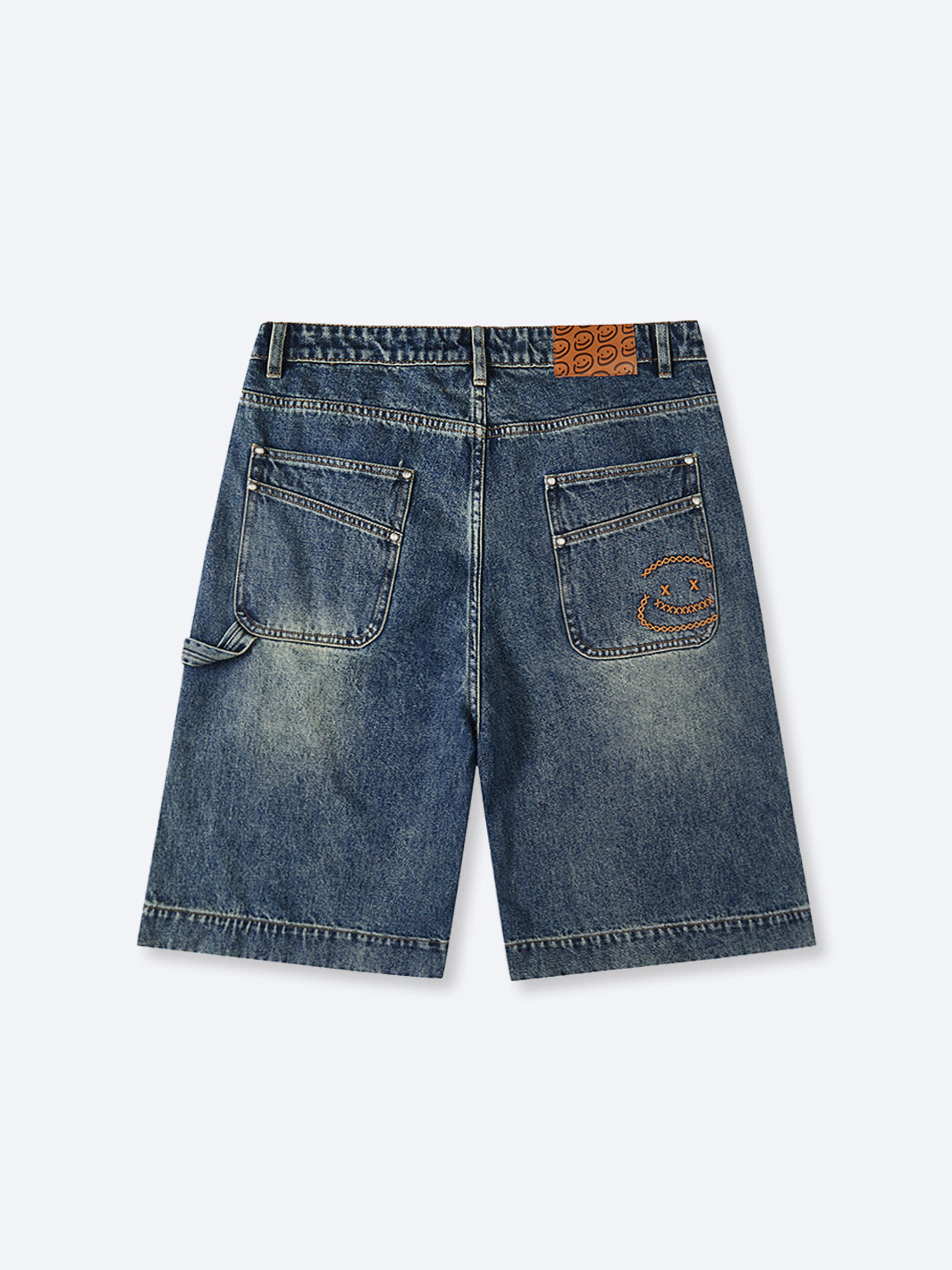 SMILEY STITCH JORTS - VINTAGE BLUE