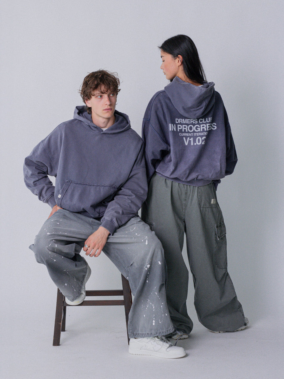 IN PROGRESS REVERSIBLE HOODIE - BLUE LAVENDER