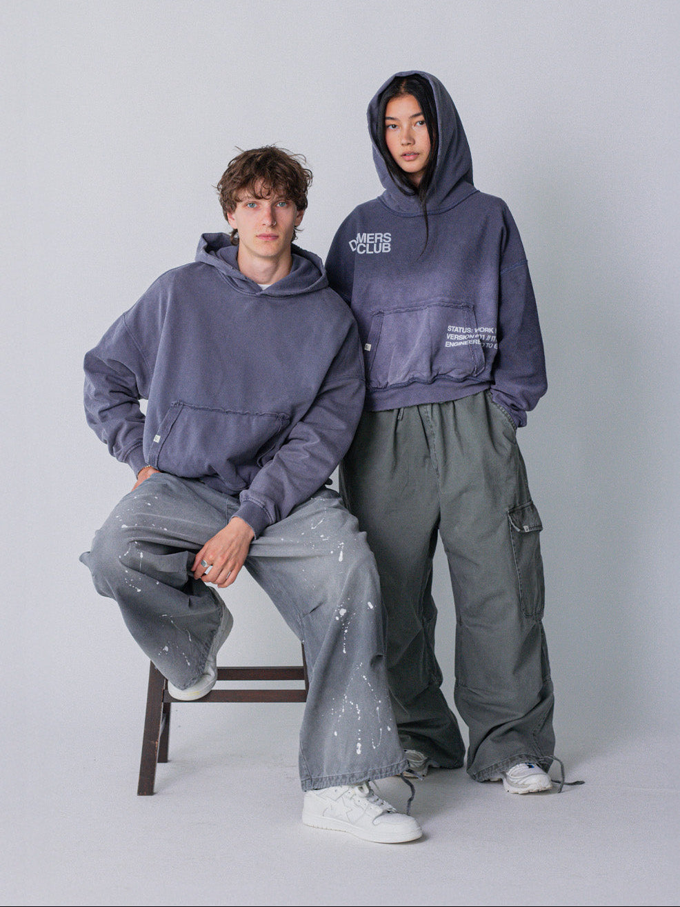 IN PROGRESS REVERSIBLE HOODIE - BLUE LAVENDER