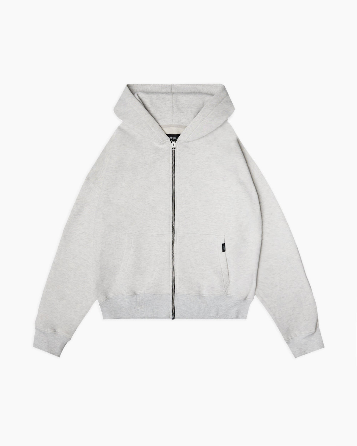 Drop Shoulder Zip Hoodie - Ash