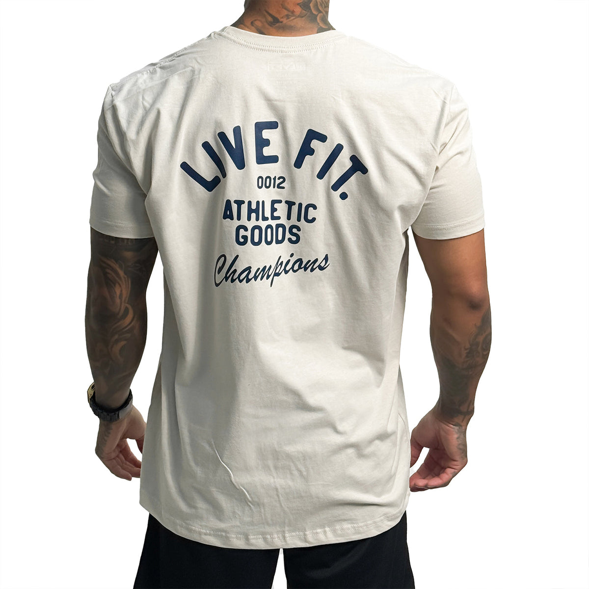 Athletic Goods Tee - Sand / Navy