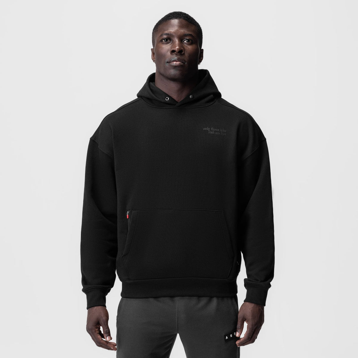 0874. Tech-Terry™ Zip Pocket Hoodie - Black/Black "Brush Wings/ASRV"